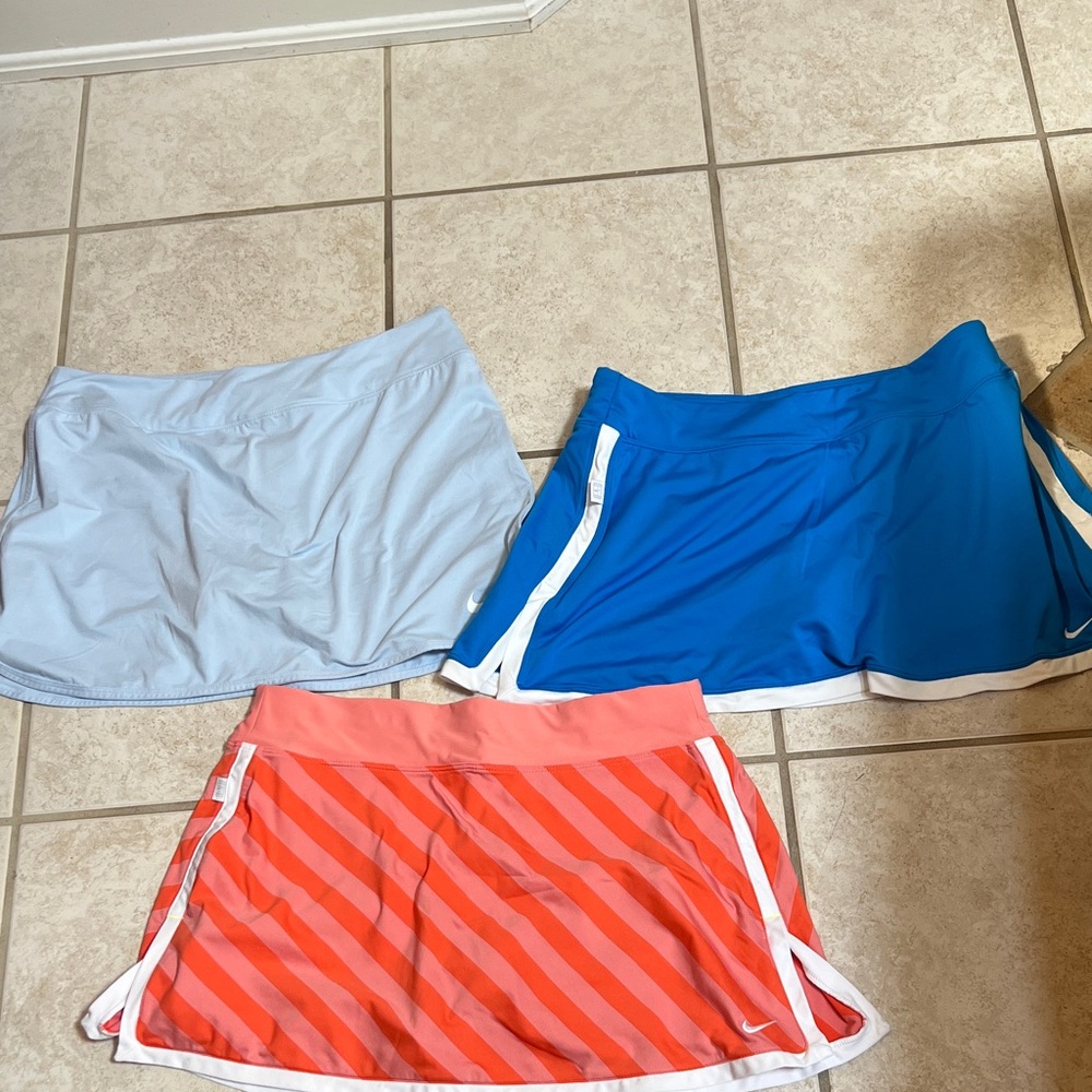 Nike tennis  Skirts in Trio in Blue, Light Blue, and Coral